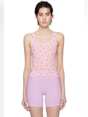 SKIMS Pink Cherry Print Tank Top